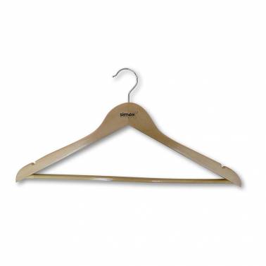 Appendiabiti in legno naturale con barra antiscivolo