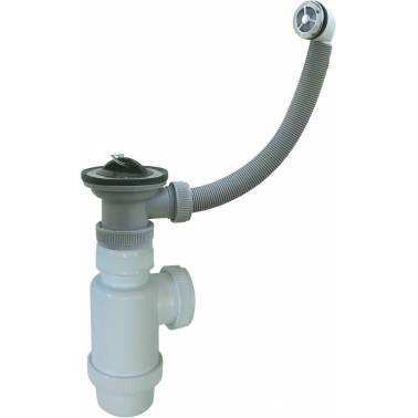 Ventil mit Siphon, Überlaufrohr und Stopfen aus ABS, Marke Nofer