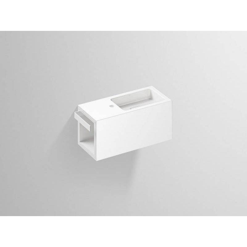 Lavabo rectangular versión derecha en acero vitrificado modelo XS XPLORE.S WP.XS2 referencia 5075800000 marca ALAPE