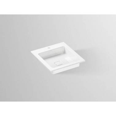 Lavabo rectangulaire à encastrer en acier vitrifié modèle EB.Q450H de marque ALAPE