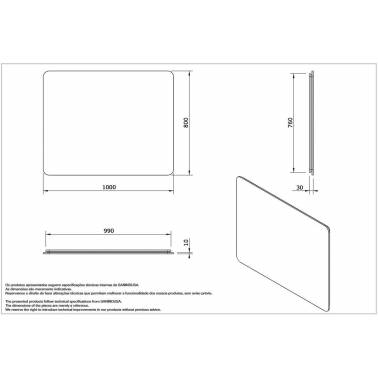 100 Spiegel mit LED-Beleuchtung und Antibeschlagsystem, Modell Sanlife, Marke Unisan , Maße