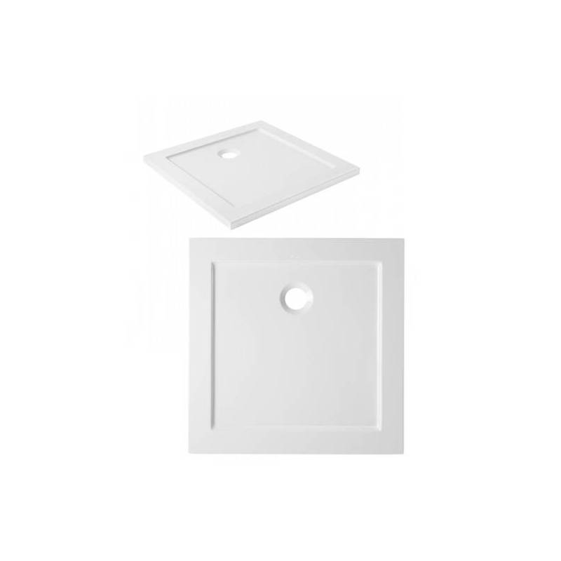 Extra flat shower tray in white or pergamon colour measuring 90x90 or 100x100 cm, Face model, Unisan brand. Reference 800280