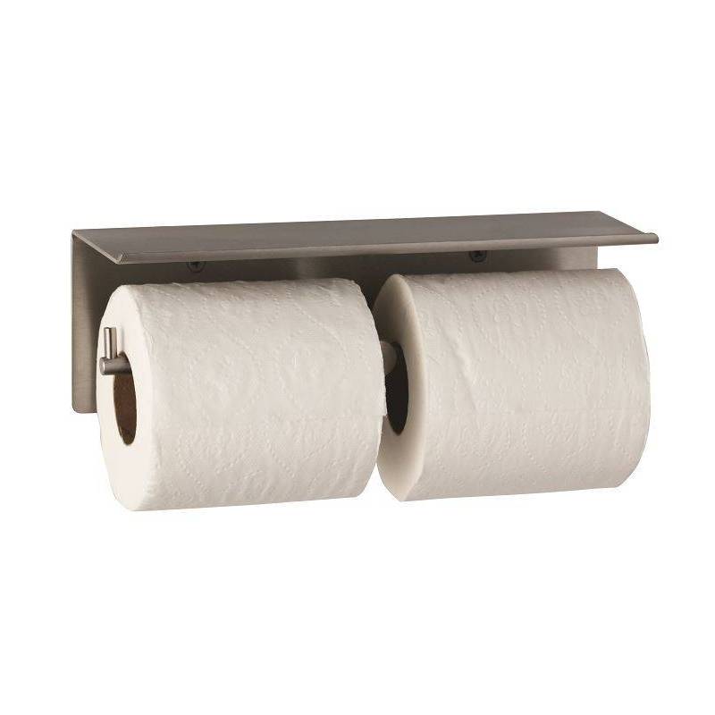 Toilettenpapierhalter aus satiniertem Edelstahl der Marke Bobrick für zwei Rollen