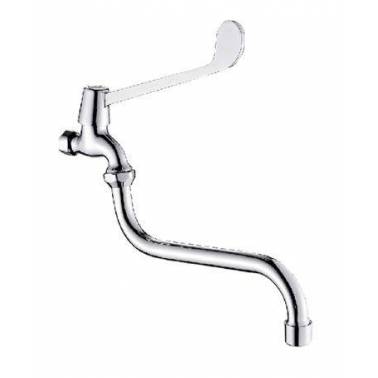 Robinet de lavabo clinique pour installation murale avec levier gérontologique