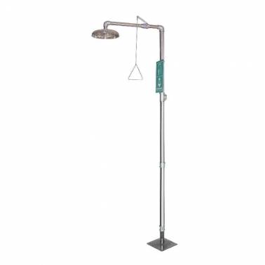 Chuveiro de emergência com pulverizador de pedestal em aço inoxidável SIMEX