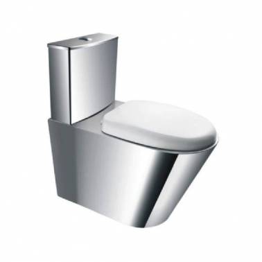 Sanitário SIMEX com acabamento acetinado e antivandalismo, com cisterna. Referência 03020