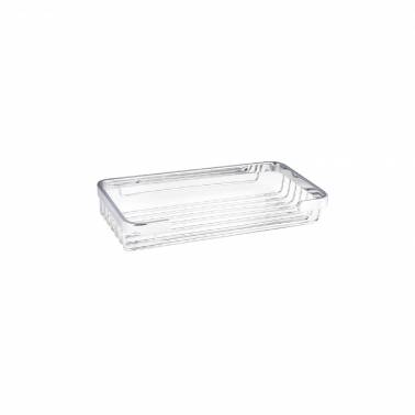 Rectangular soap dish in bright chrome-plated brass, 228 mm SIMEX