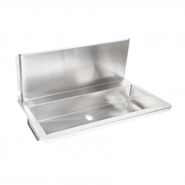 Lavabo collectif avec dosseret inox satiné 600 mm SIMEX Référence 03058