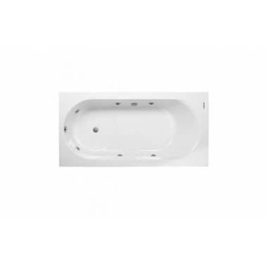 White whirlpool bathtub with white kit and 190x95 mm Millennium right motor, Unisan brand