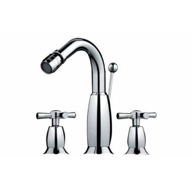 Monomando bidé Rimini 3A con válvula Automático Trava cromo marca Unisan