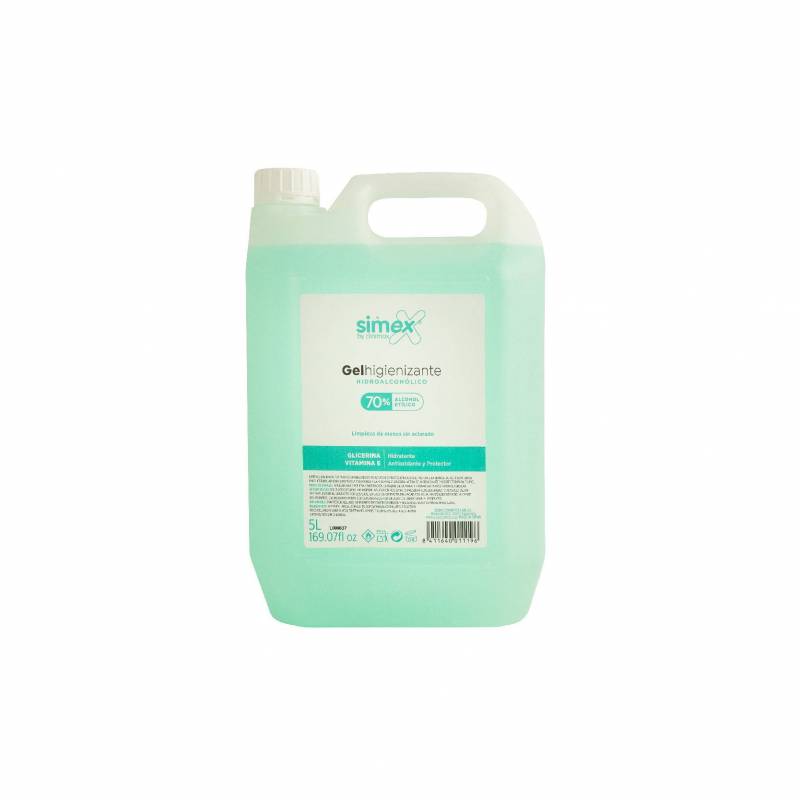 Garrafa de gel hidroalcohólico 5 litros marca Simex