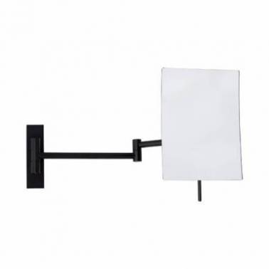 Espejo cuadrado de tres aumentos con brazo Premium - Negro mate marca Simex