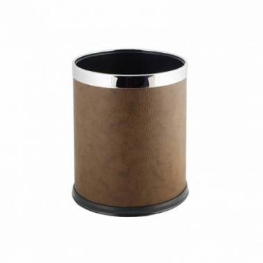 Pattumiera senza coperchio 9L - Marrone e cromato marca Simex