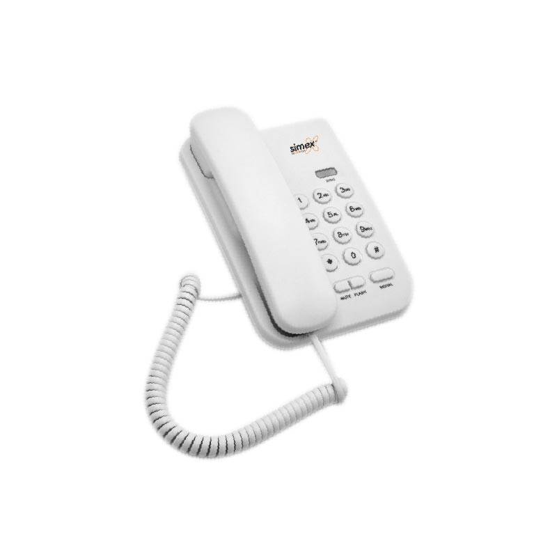 Téléphone de chambre d'hôtel blanc de marque Simex