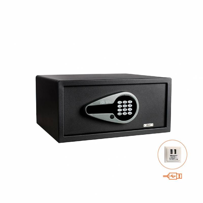 Caja fuerte digital con USB - Negro marca Simex