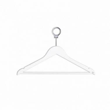 Cintre en bois de hêtre blanc avec anneau de sécurité, marque Simex