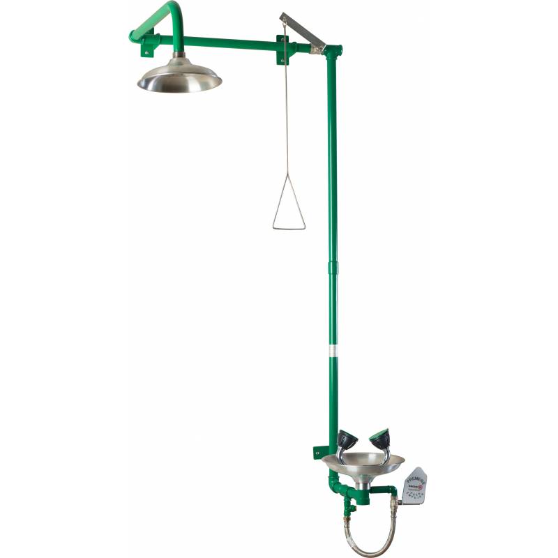 Douche à poser et lave-yeux avec pomme de douche et collecteur en acier inoxydable de Bocchi