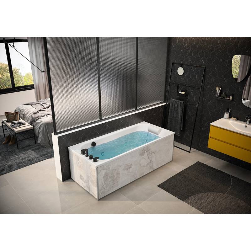 Zumba Rectangular Whirlpool Bathtub Glossy White Acrylic by SFA Sanitrit