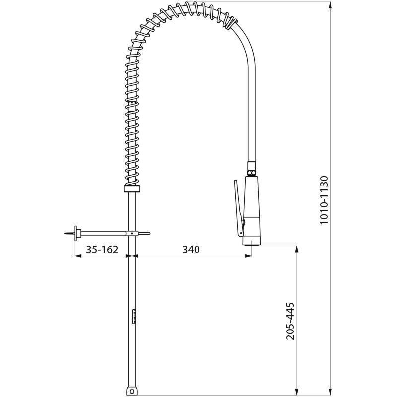 Pre-sink Set with Shower Handle 433003 without Tap, Long Column H3/4 ...
