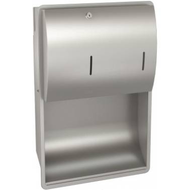 Built-in stainless steel soap and towel dispenser set, STRATOS model, Franke KWC brand, reference STRX601E