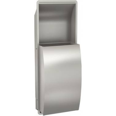 Wall-mounted waste bin made of satin-finished stainless steel, STRATOS model, Franke KWC brand, reference STRX605E