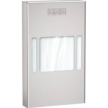 Distributore di sacchetti igienici a parete in acciaio inox satinato, modello RODAN, marca Franke KWC, riferimento RODX191
