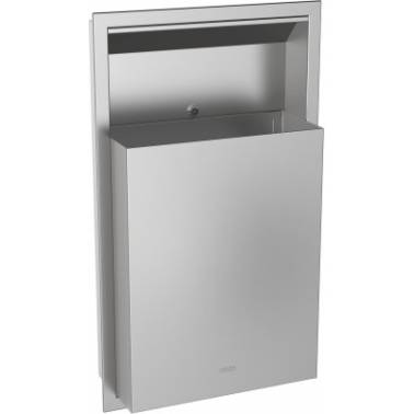 Lixeira de encastrar 23L em aço inoxidável com acabamento acetinado, modelo RODAN, marca Franke KWC, referência RODX605E