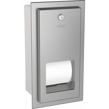 Porta rotolo doppio da incasso con sistema pivotante in acciaio inox, modello RODAN, marca Franke KWC, riferimento RODX672E