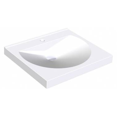 Ronda wall-mounted washbasin with round bowl without tap hole, MIRANIT model, Franke KWC brand, reference ANMW210