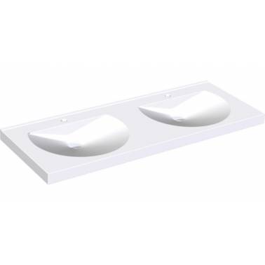 Vasque double murale Ronda avec vasque ronde sans trou pour robinetterie, modèle MIRANIT, marque Franke KWC, référence ANMW220