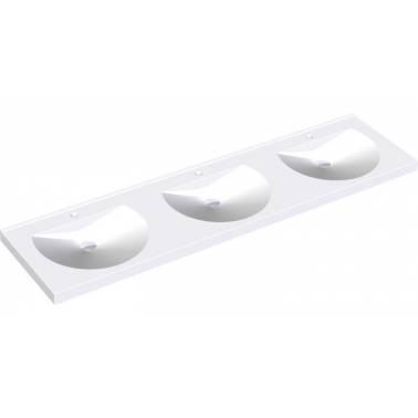 Triple Ronda wall-mounted washbasin with round bowl without tap hole, MIRANIT model, Franke KWC brand, reference ANMW230