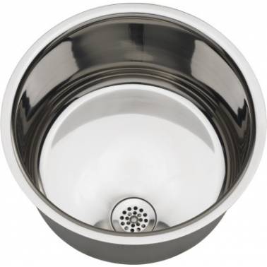 Lavatório redondo de encastrar em aço inoxidável polido, modelo RONDO, marca Franke KWC, referência BR300OU