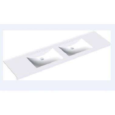 Lavabo mural doble Quadro con cubeta rectangular y orificio para la grifería modelo MIRANIT marca Franke