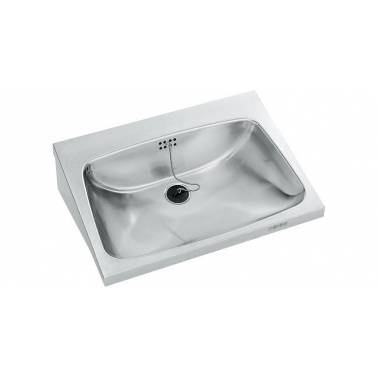 Lavabo mural en inox satiné, 600x200x440mm, modèle ANIMA, marque Franke KWC, référence WT600A