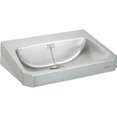 Wall-mounted washbasin made of satin-finished stainless steel, 600x150x480mm, ANIMA model, Franke KWC brand, reference WT600C