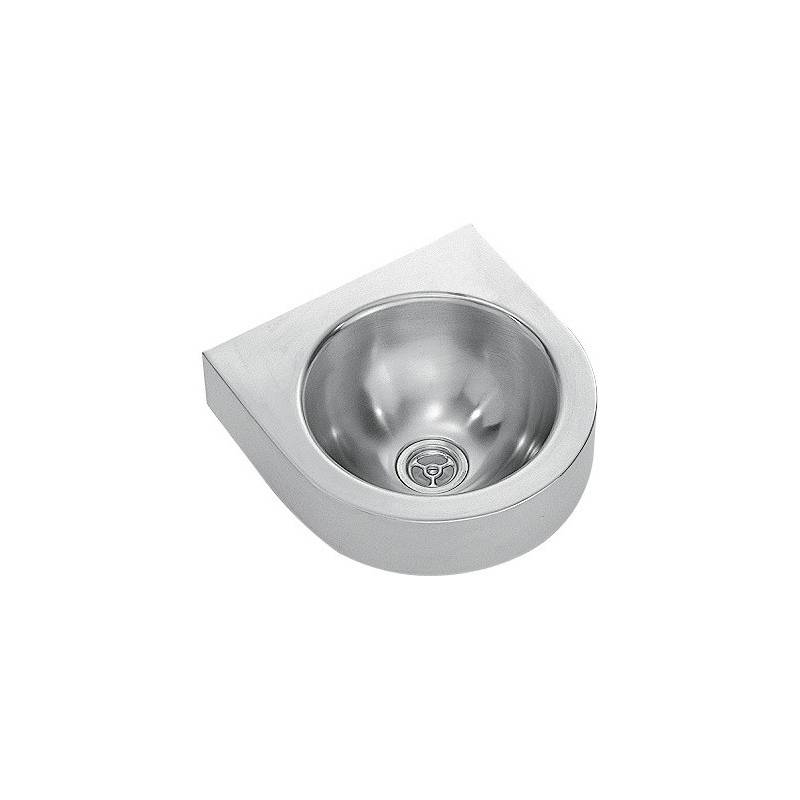 Lavabo semisferico a parete in acciaio inox satinato, modello ANIMA, marca Franke KWC, riferimento WB240WM