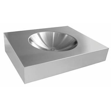 ANIMA Waschbecken aus satiniertem Edelstahl für Behinderte ohne Auslauf, Marke Franke KWC, Referenz ANMX600