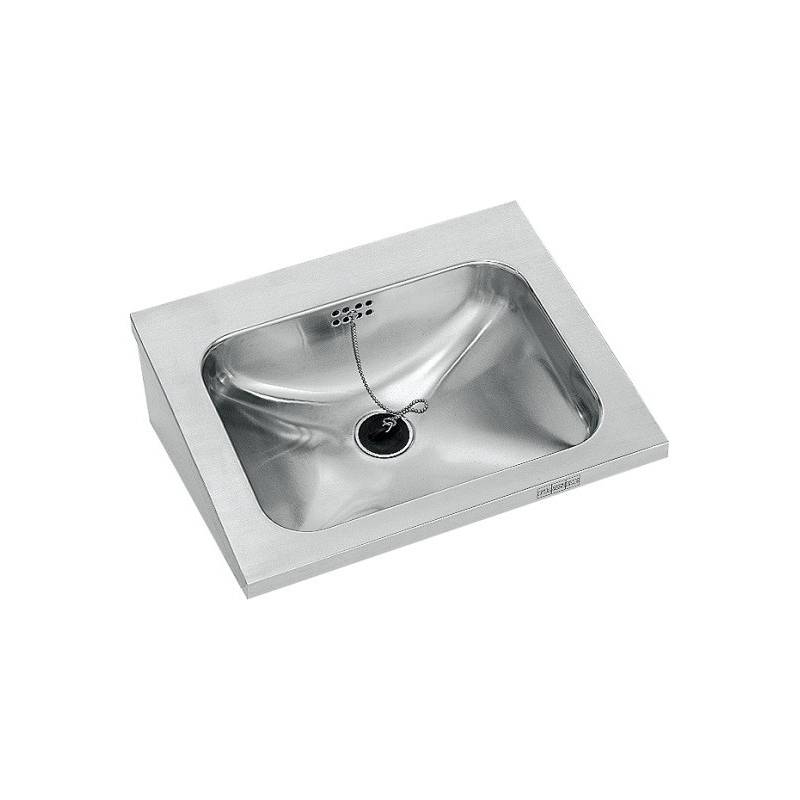 Lavatório suspenso de aço acetinado com furo para torneira modelo ANIMA 500x200x402mm, marca Franke