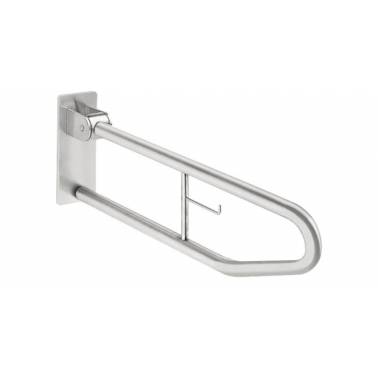 Asidero abatible a pared de 700mm con portarrollos incluido fabricado en acero inoxidable marca Franke KWC, referencia CNTX70C