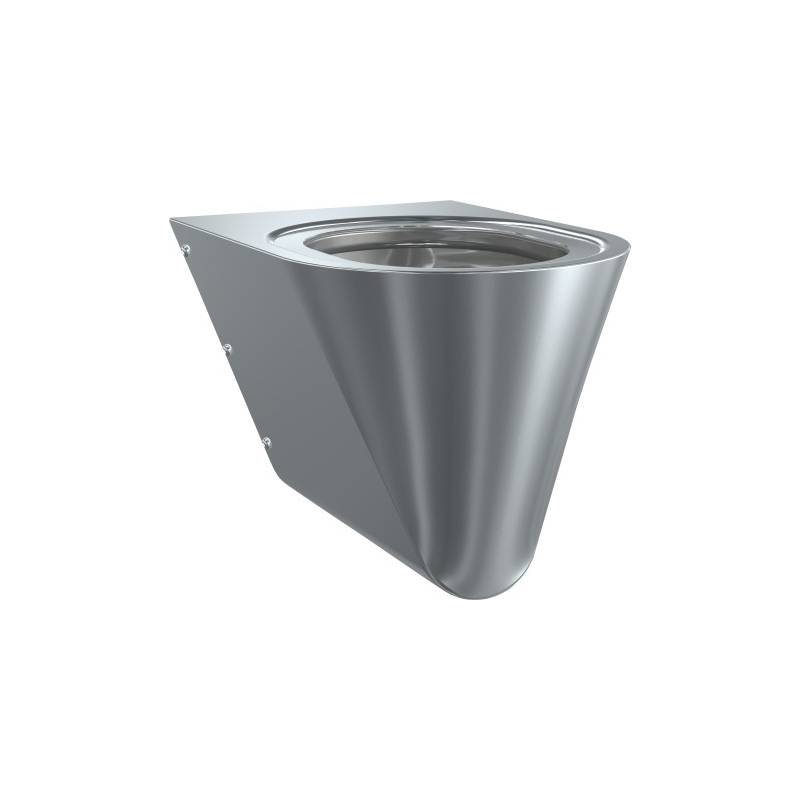 WC sospeso in acciaio inox antivandalo, marca Franke KWC, riferimento CMPX592
