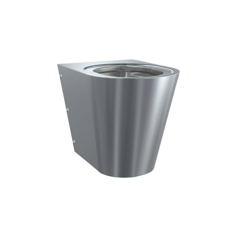 Stand-WC aus vandalensicherem Edelstahl ohne Sitz, Marke Franke KWC, Referenz CMPX597