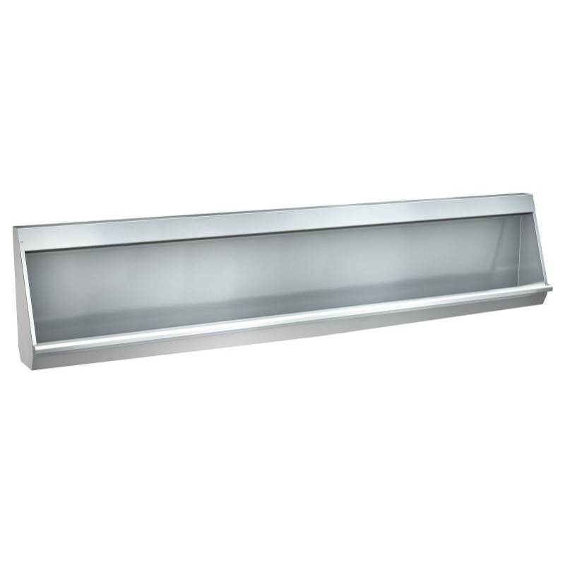 Collective wall-mounted urinal made of satin-finished stainless steel, 2400mm, Franke KWC brand, reference CMPX555