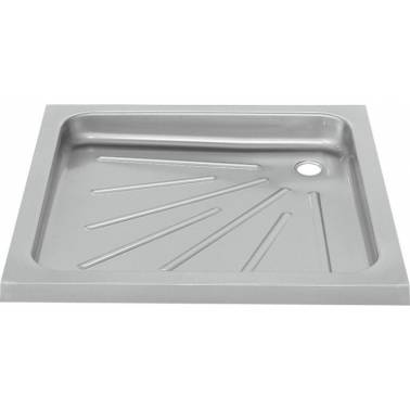 Built-in shower tray made of satin-finished stainless steel measuring 900x900mm, Franke KWC model, reference BS401