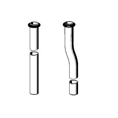 Tubo de descarga para pulsador de urinario PROTRONIC con codo de 30mm marca Franke KWC, referencia ZAQUA059