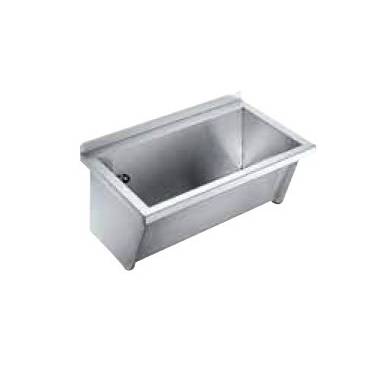 Pia industrial em aço cromado 17 com dreno à direita, modelo SIRIUS, marca Franke KWC, referência CA210/2N