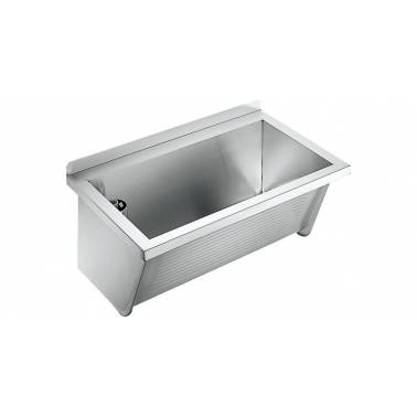 Industrial sink made of stainless steel with drain on the right, SIRIUS model, Franke KWC brand, reference BS314N