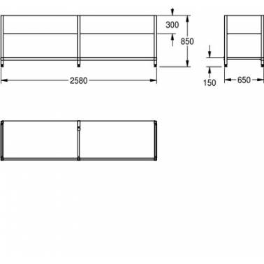 Bastidor para atornillar de acero de cromo níquel acabado satinado de 2600mm marca Franke
