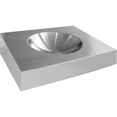 Wandmontiertes Behindertenwaschbecken aus Edelstahl, Modell HEAVY-DUTY, Marke Franke KWC, Referenz HDTX455