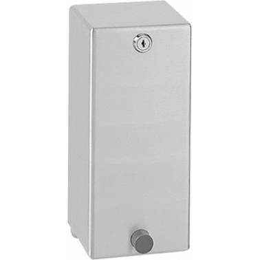 Dispensador de sabão de parede em aço inoxidável com acabamento acetinado, modelo HEAVY-DUTY, marca Franke KWC, referência SD300