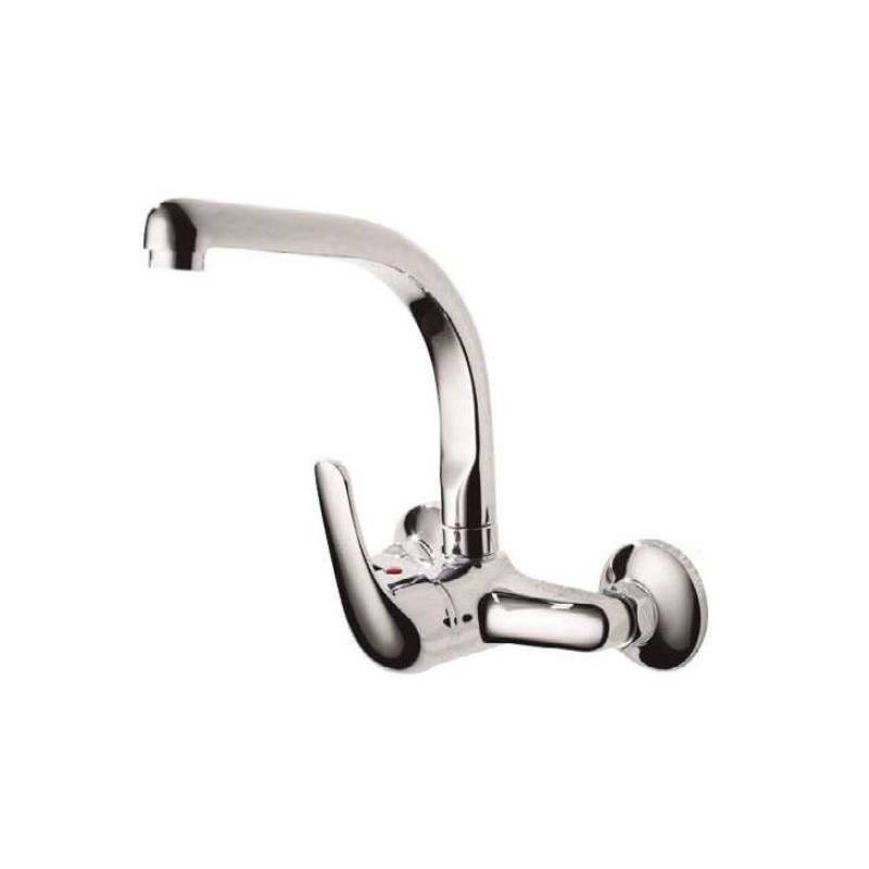 Miscelatore monocomando per lavabo a parete con bocca alta a tubo marca Komercia